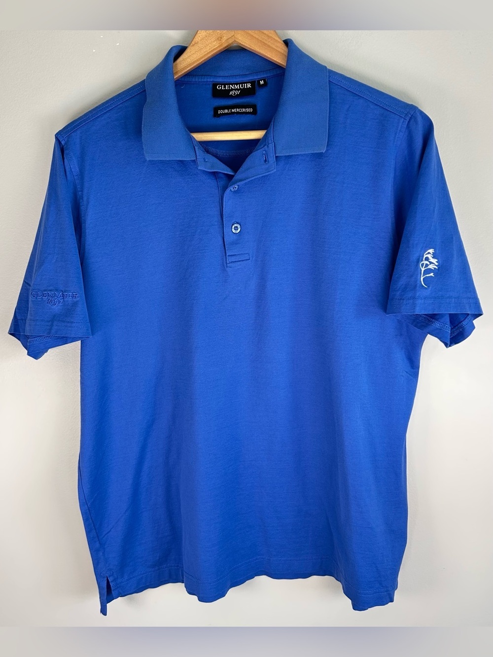 Glenmuir 1891 Men’s Polo Shirt Size M Cotton Double Mercerised Golf Blue EUC